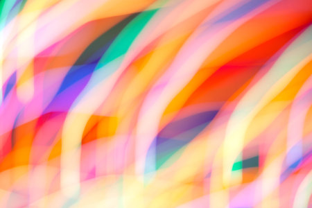 Abstract picture of bright colored dynamic lightsの写真素材