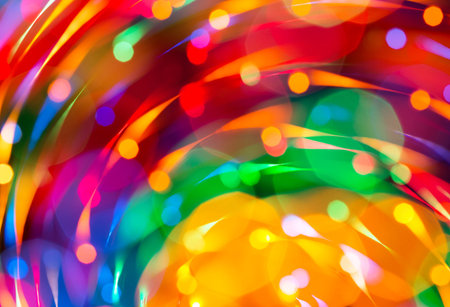 Abstract picture of bright colored dynamic lightsの写真素材