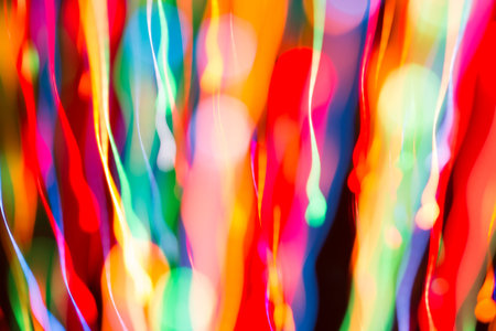 Abstract picture of bright colored dynamic lightsの写真素材