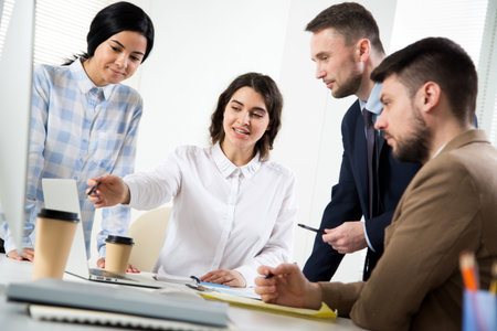 Business people working together in the modern office