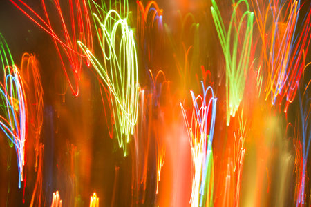 Abstract background of bright colored dynamic lights