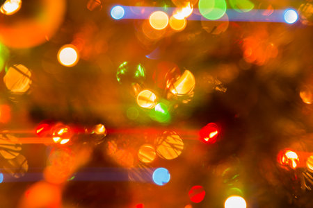 Abstract background of bright colored dynamic lightsの写真素材