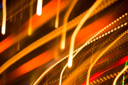 Beautiful abstract background of bright colored dynamic lightsの写真素材