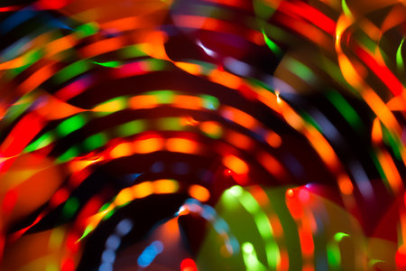 Beautiful abstract background of bright colored dynamic lightsの写真素材