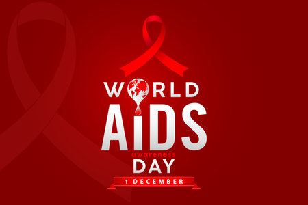 World Aids Day sign on red