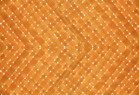wicker basket or woven basket texture and pattern, Bamboo woven textured, detail handcraft bamboo weaving texture backgrounds, with yellowed colors natural. applicable backgrounds banner, wallpaper.の写真素材