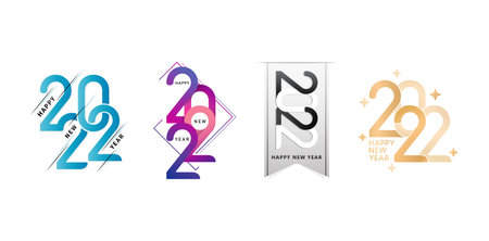 illustration of 2022 typeface, 2022 Typography concept with font number variation, applicable for...