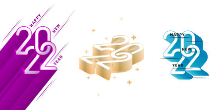 illustration of 2022 typeface, 2022 Typography concept with font number variation, applicable for...