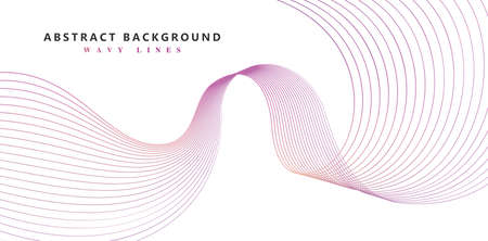 wavy line purple color design or abstract background with line, applicable for web banner, poster corporate, wallpaper computer, presentation media, futuristic design geometric shape, minimalist signのイラスト素材