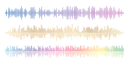 audio and sound wave three model design template background element, applicable for website banner,...