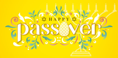 Happy Passover with yellow colors background, applicable for website banner, corporate poster,...