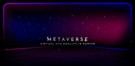 frame stage metaverse backgrounds with spotlights for signs corporate, advertisement business, social media post, billboard agency advertising, ads campaign, motion video, landingのイラスト素材