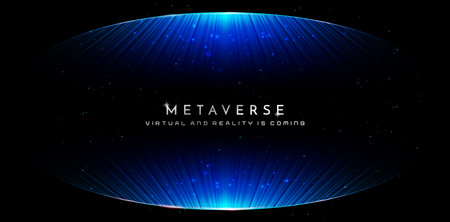 Metaverse launching events blue planet with space for ecommerce signs retail shopping, advertisement business agency, ads campaign marketing, email newsletter, landing pages, headeのイラスト素材