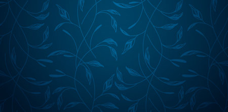 vector illustration Abstract blue background with leaves wallpapers for Presentations marketing, decks, ads, books covers, Digital interfaces, print design templates materialのイラスト素材