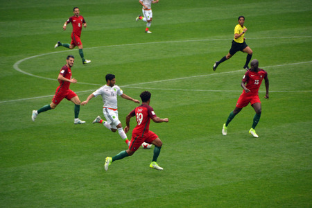 Football match between Portugal and Mexico in Moscow on June 2, 2017のeditorial素材
