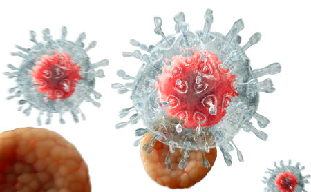 Virus. Bacteria.Viruses in infected organism , viral disease epidemic. 3d render