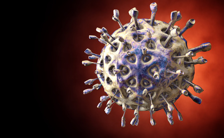 Virus. Bacteria.Viruses in infected organism , viral disease epidemic. 3d renderの写真素材