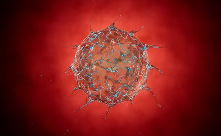 Virus. Bacteria.Viruses in infected organism , viral disease epidemic. 3d render