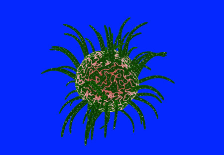 Viruses in infected organism , viral disease epidemic , Outbreak. 3d reander