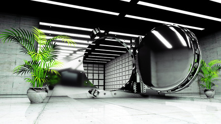 Bank Vault Door. Bank interior. business concept.の写真素材