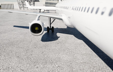 Aircraft turbine. Airplane. travel concept 3d rendering