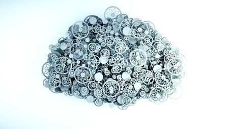 the brain from gears. mental activity concept. 3d rendering.の写真素材