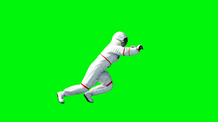 Astronaut run . Green screen. 3d rendering.の写真素材