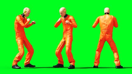 dummy, mannequin isolate on green screen. 3d renderingの写真素材