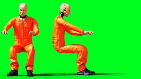 dummy, mannequin isolate on green screen. 3d renderingの写真素材