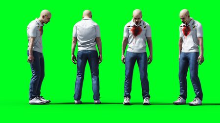 People dummy, mannequin isolate on green screen. 3d renderingの写真素材