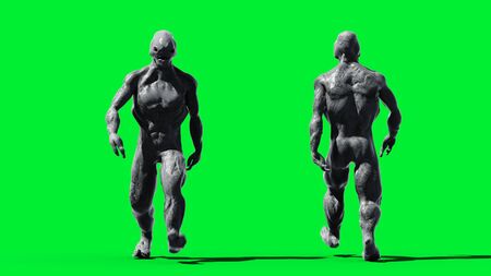 Scary monster isolate on green screen. 3d renderingの写真素材