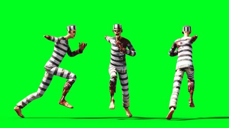 Zombie green screen isolate. Realistic 3d renderingの写真素材