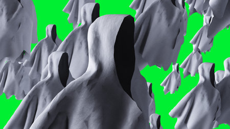 Scary fear ghost animation . 3d realistic render