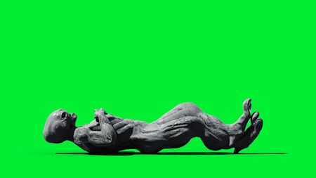Scary monster isolate on green screen. 3d renderingの写真素材