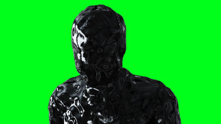 Petrolium, oil man character animation. Isolate on green screen. 3d rendering.の写真素材