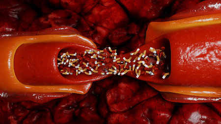 blood stream. Inside human body. 3d rendering.の写真素材