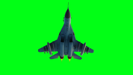 Military fighter jet flying over clouds. Air force.の写真素材