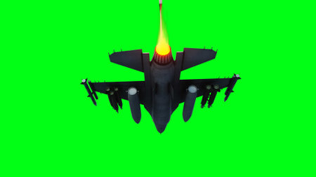 Military fighter jet F-16. green screen isolateの写真素材
