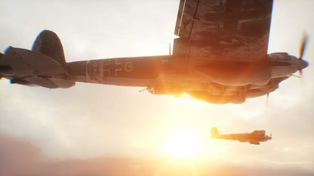 Heinkel He 111. German airliner and medium bomber. World War II. 3d rendering.