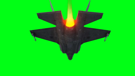 Military fighter jet F-35. green screen isolate. 3d rendering.の写真素材