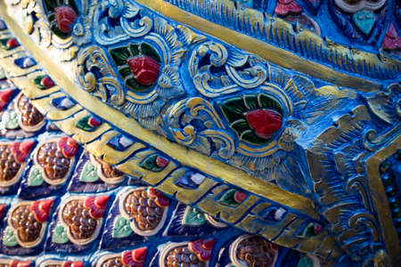 Patterns of ceramics in the temple,Backgrounds,(Wat Ban Den,Chiang Mai,Thailand.)の写真素材