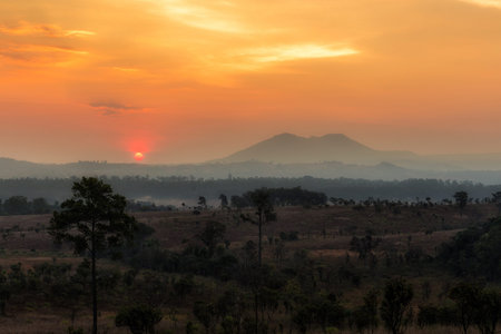 Landscape in morning sunrise at Tung Salaeng Luang view point (Tung Salaeng Luang National Park)is...