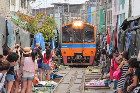 Railway market in Thailandのeditorial素材