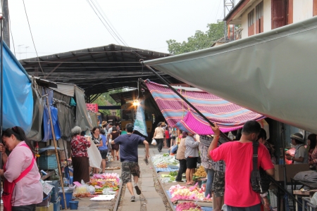 railway market in Thailandのeditorial素材