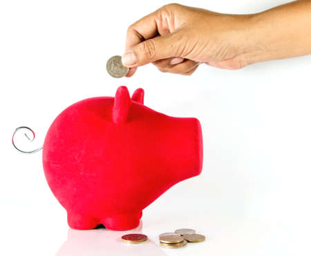 Save money with Piggy bankの写真素材