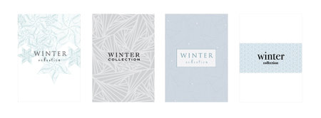 Winter Themed Backdrop Texture Template setのイラスト素材