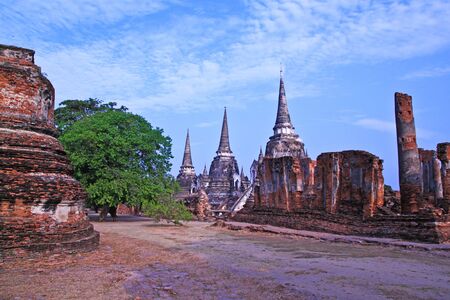 Old Temple of Ayutthaya, Thailand,の写真素材