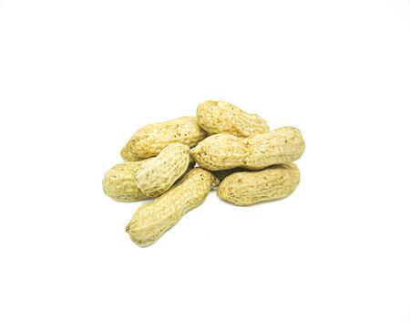 wet peanuts iso lated on white background. Boiled peanuts with high nutritionの写真素材