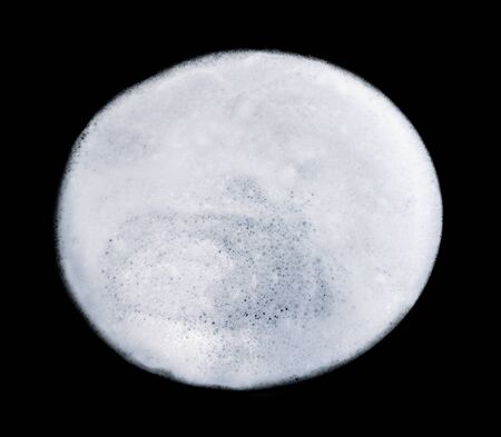 Clean and clear soap foam isolated on black background. Black and White soap foamの写真素材