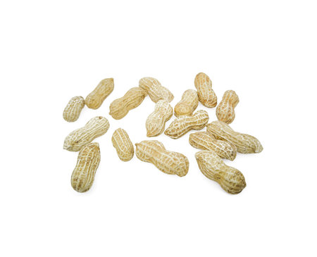 peanuts in shell isolated on white background. Dried peanuts for snack